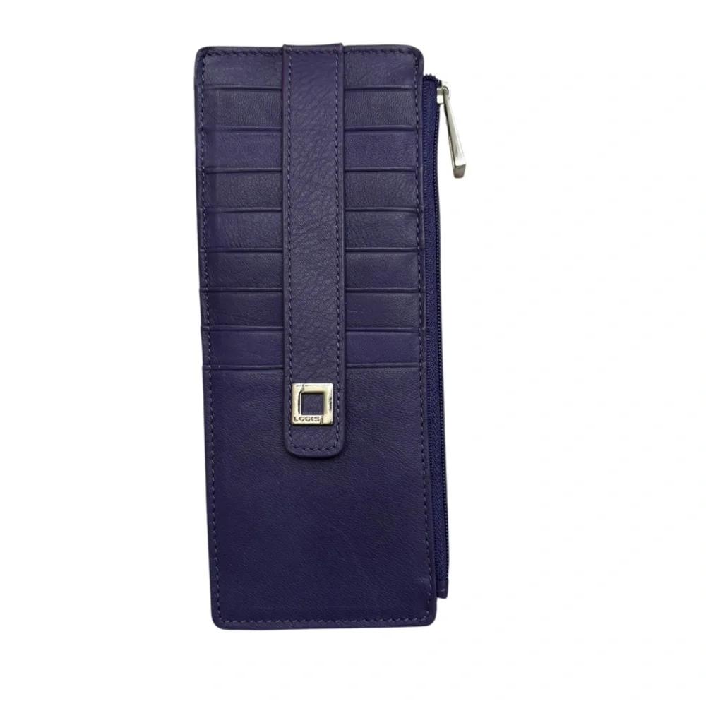 Lodis purple leather ID card holder wallet
